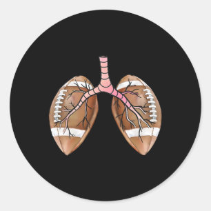 Pegatina Redonda Fútbol pulmones enfermera terapeuta respiratoria