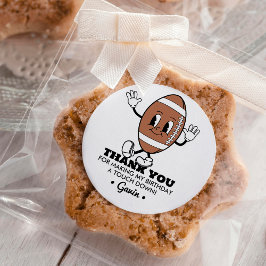 Pegatina Redonda Fútbol Retro Personalizado Fiesta de Cumpleaños Gr