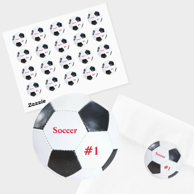 Pegatina Redonda Futbol Soccer Ball Nombre deportivo y edad (Subido por el creador)