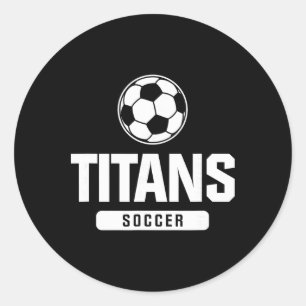 Pegatina Redonda Fútbol Titans para primaria, secundaria y bachille