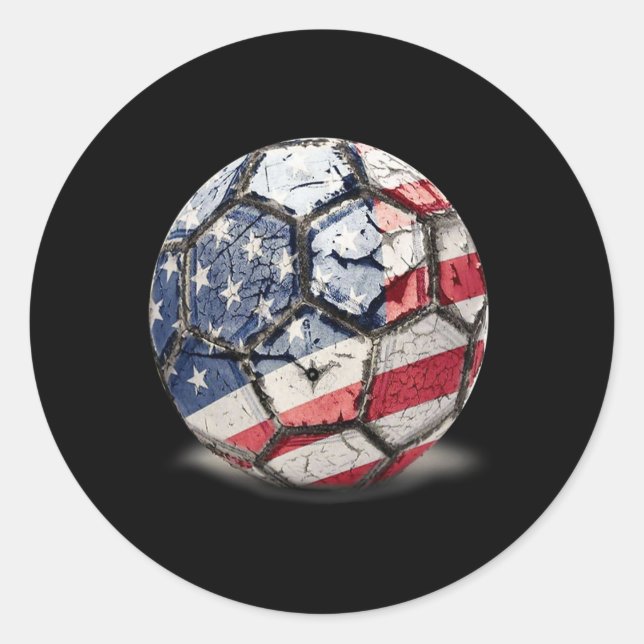Pegatina Redonda Fútbol Usa  (Anverso)