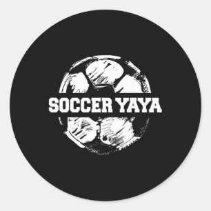 Pegatina Redonda Fútbol Yaya divertida abuela griega Sketch Split S
