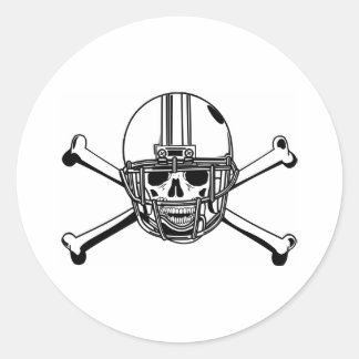 Pegatina Redonda Futbolista de Skull & Cross Bones