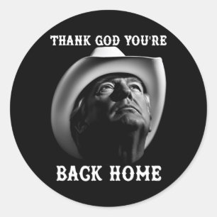 Pegatina Redonda Futbolista de Trump gracias a Dios que estás de vu