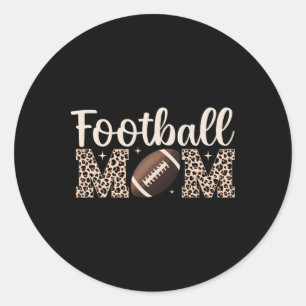 Pegatina Redonda Futbolista Leopard Mamá Mamá Fútbol Jugadora Mo
