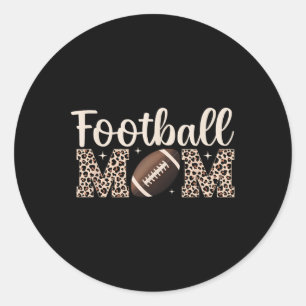 Pegatina Redonda Futbolista Leopard Mamá Mamá Fútbol Jugadora Mo