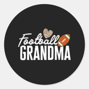 Pegatina Redonda Futbolista Leopardo de las Abuelas de Fútbol