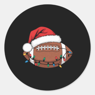 Pegatina Redonda Futbolista navidad Xmas enciende Santa Sports