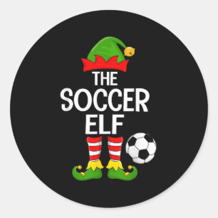 Pegatina Redonda Futbolistas Elf Xmas Familia Coincidiendo con Elf