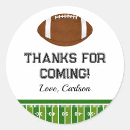 Pegatina Redonda Futbolistas Fiesta de Cumpleaños Gracias