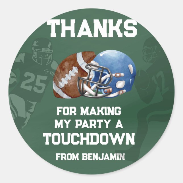 Pegatina Redonda Futbolistas Partidarios de Cumpleaños (Anverso)