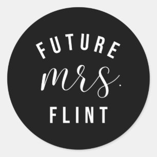 Pegatina Redonda Futura Sra. Flint Dije Sí Personalizar Personaliza