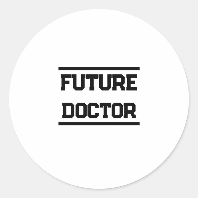 Pegatina Redonda Future Medical Title Minimal Text Design (Anverso)