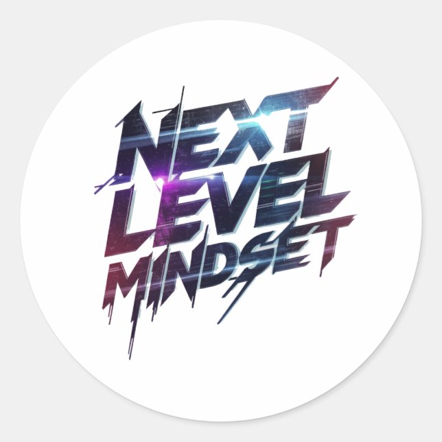 Pegatina Redonda Futuristic Glitch Typography for Success (Anverso)