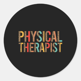 Pegatina Redonda Futuro Auxiliar de Terapia Física Leopard Pta St