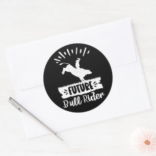Pegatina Redonda Futuro Bull Riding Rodeo Regalos Ideas