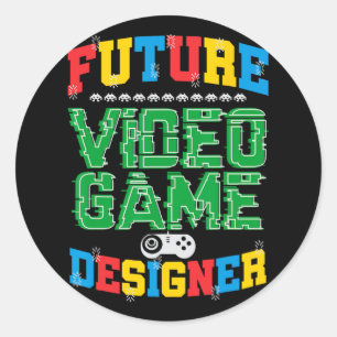 Pegatina Redonda Futuro Diseñador de videojuegos Camisetas Niños Ch