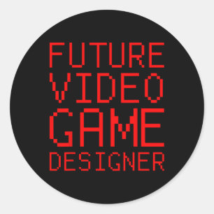 Pegatina Redonda Futuro Diseñador de videojuegos infantil