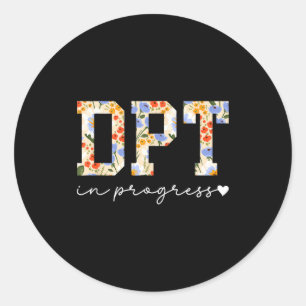Pegatina Redonda Futuro dpt en progreso doctor en fisioterapia