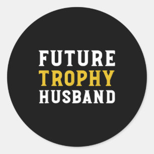 Pegatina Redonda Futuro Esposo Trofeo Boda Esposo