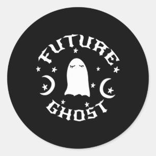 Pegatina Redonda Futuro Fantasma Tee Halloween Costume Boo Fortune