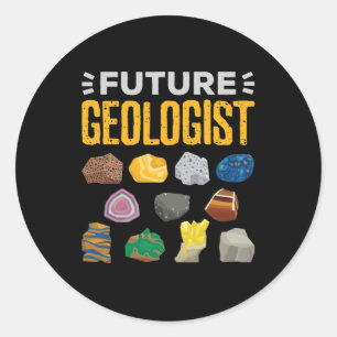 Pegatina Redonda Futuro Geólogo Estudiante de Geología