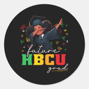 Pegatina Redonda Futuro Grad Shirt Kids - Chica Dabbing Graduado