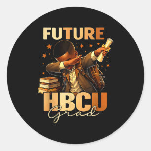 Pegatina Redonda Futuro graduado de hbcu historia chico negro chica