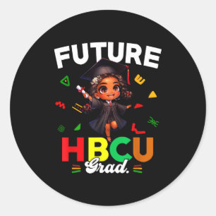 Pegatina Redonda Futuro graduado de Hbcu Mes de la Historia Negra U