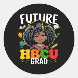 Pegatina Redonda Futuro Hbcu Grad Afro Niños Mes de Historia Negra