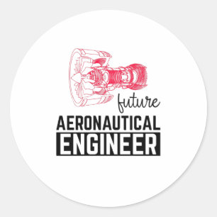 Pegatina Redonda Futuro ingeniero aeronáutico