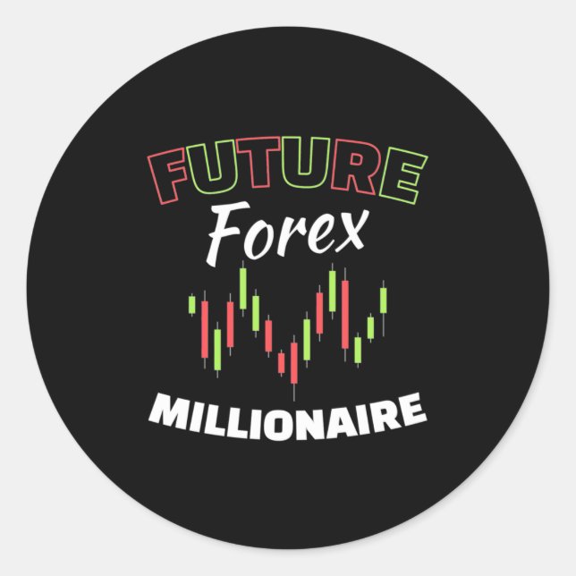 Pegatina Redonda Futuro inversor Forex Millionaire (Anverso)