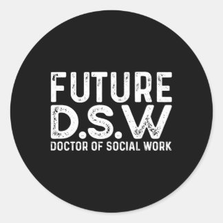 Pegatina Redonda Futuro Médica De Trabajo Social De Dsw Para Estudi
