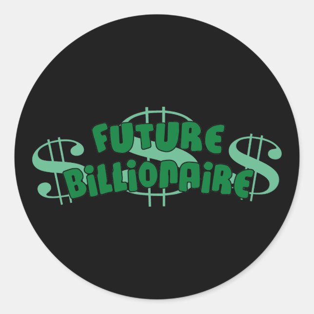 Pegatina Redonda Futuro multimillonario (Anverso)