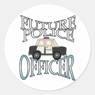 Pegatina Redonda Futuro Oficial de Policía