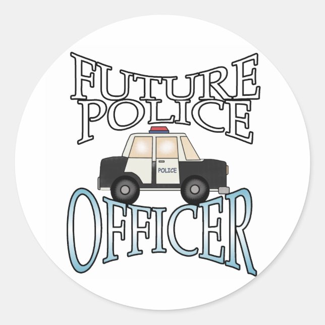 Pegatina Redonda Futuro Oficial de Policía (Anverso)