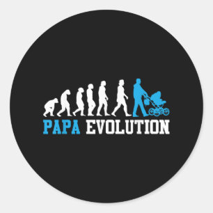 Pegatina Redonda Futuro Padre Papa Evolución Divertida Paternidad