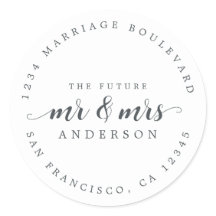Futuro Sr. Mrs Script Dirección de retorno blanco 