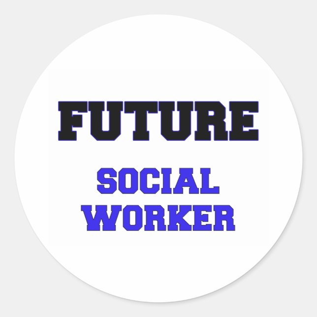 Pegatina Redonda Futuro trabajador social (Anverso)