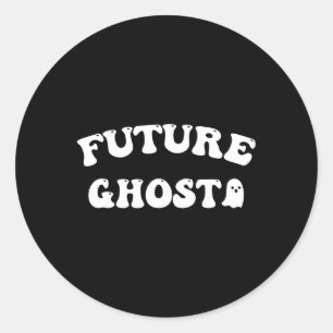 Pegatina Redonda Futuro traje Fantasma Gracioso de Halloween