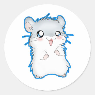 Pegatina Redonda Fuzzy Hamster