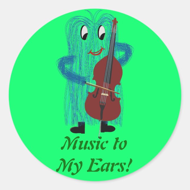 Pegatina Redonda FuzzyBassPlayer (Anverso)