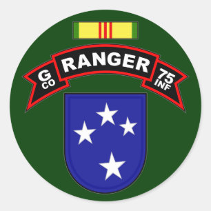 Pegatina Redonda G Co, 75.o regimiento de infantería -