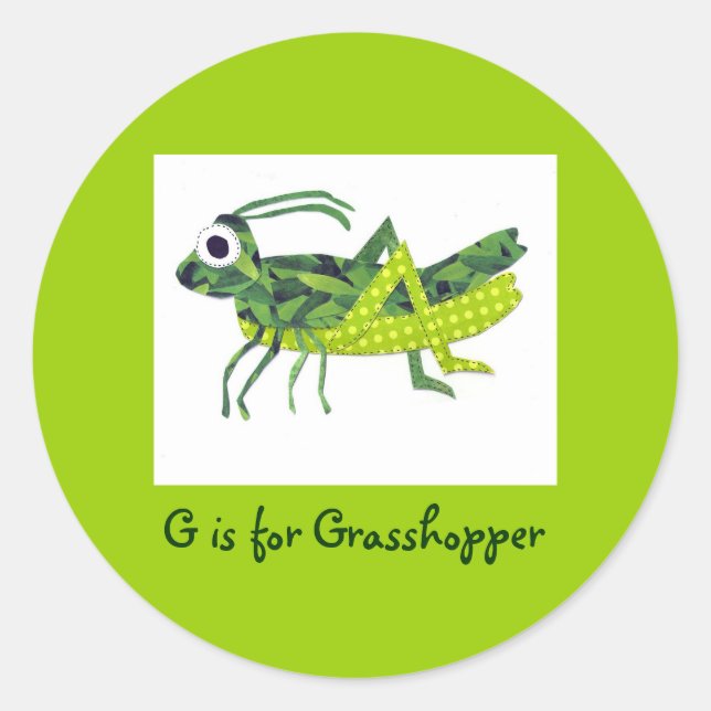 Pegatina Redonda G es para Grasshopper (Anverso)