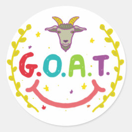 PEGATINA REDONDA G.O.A.T.