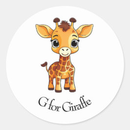 Pegatina Redonda G para Giraffe