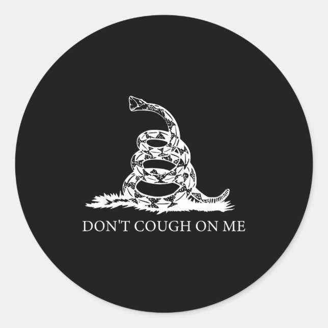 Pegatina Redonda Gadsden Flag Dont Tread Don't Cough On Me Social D (Anverso)