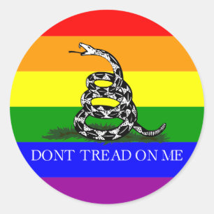 Pegatina Redonda Gadsden LGBT