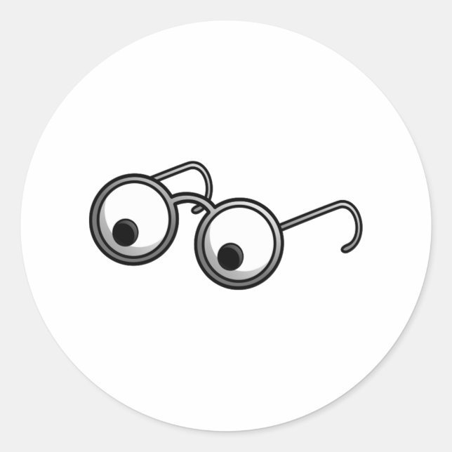 Pegatina Redonda Gafas de personalizado (Anverso)