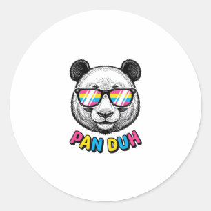 Pegatina Redonda Gafas de sol de Panda Divertidas Camiseta de Graba